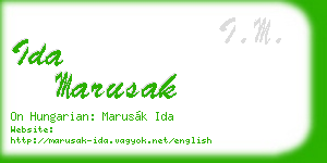 ida marusak business card